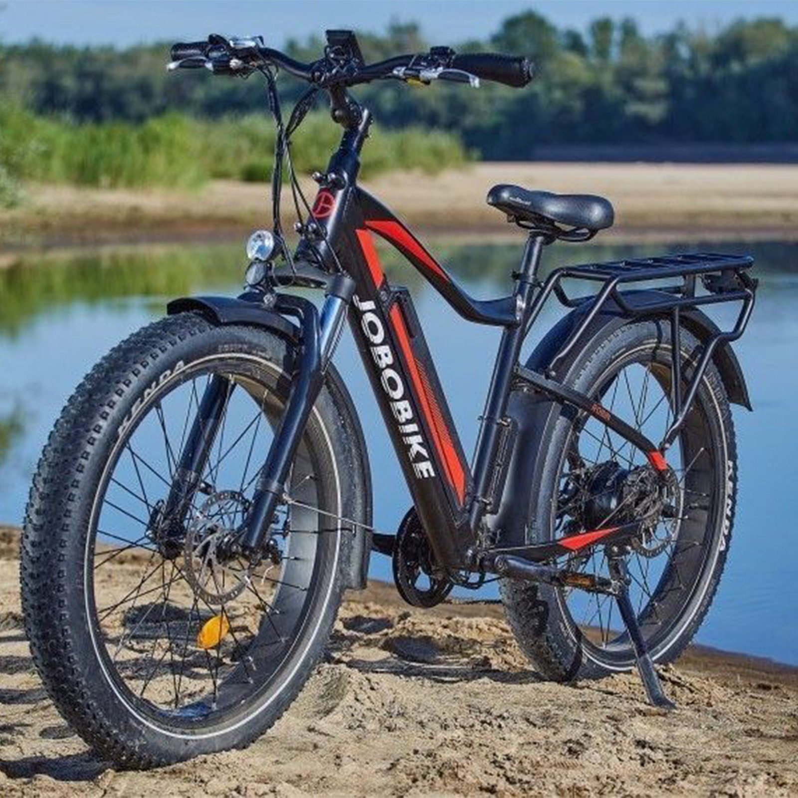 JOBOBIKE E-Bike MTB E33 Robin ebike sale Damen Herren für Fitness, 7 Gang Shimano, Kettenschaltung, Heckmotor, 672,00 Wh Akku, Hardtail E-Mountainbikes 26 Zoll Fat Tire Elektrofahrrad Heckmotor