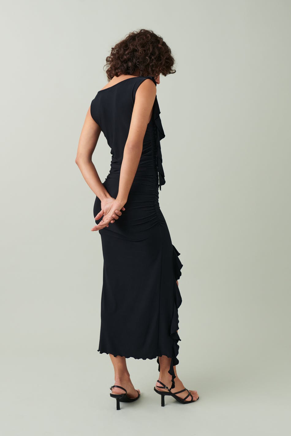 Midi frill detail dress