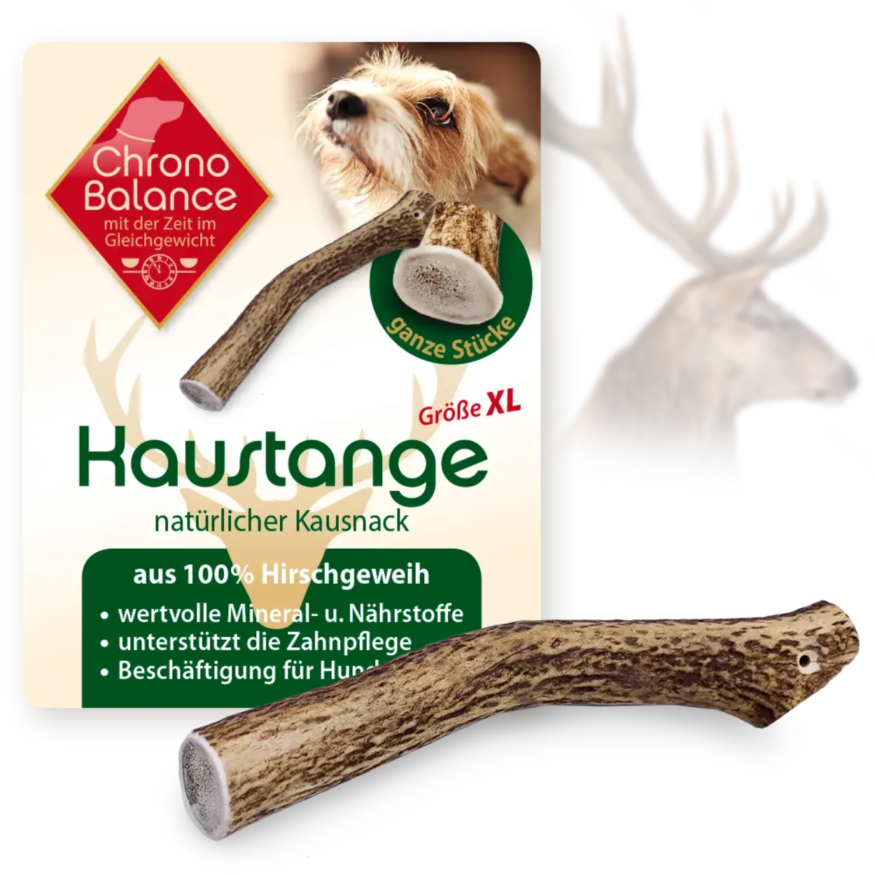 ChronoBalance Snacks ChronoBalance Rothirsch Geweihstange ganze und runde Stücke 250 g