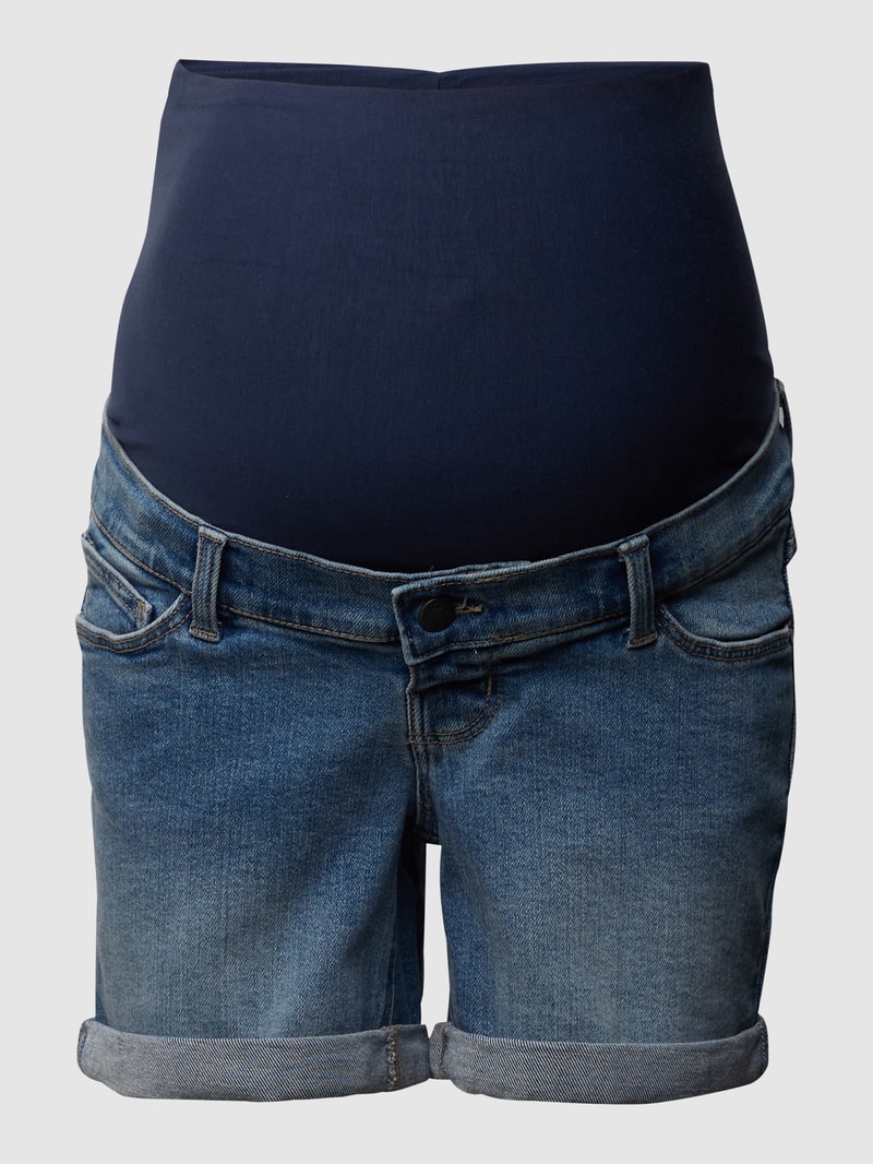 Umstands-Jeansshorts mit Bauchband in hellblau
