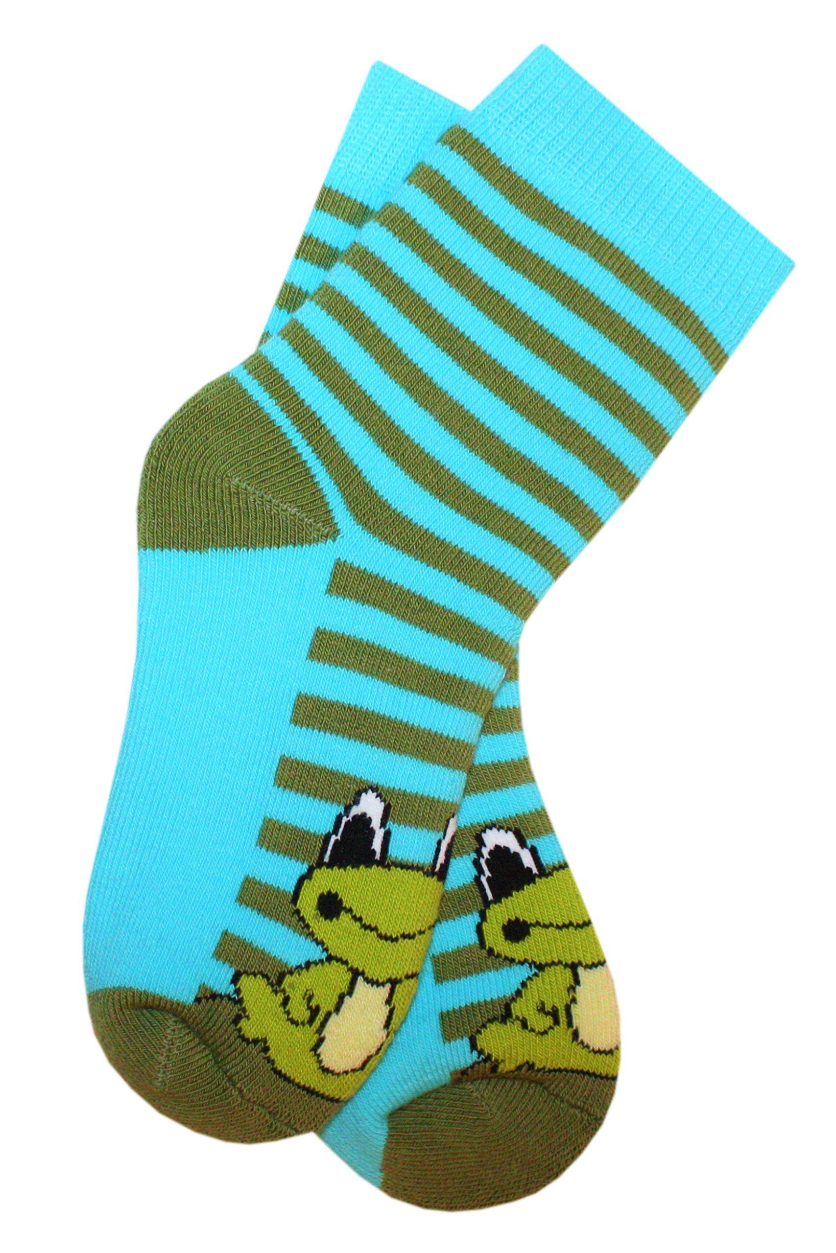 WERI SPEZIALS Strumpfhersteller GmbH Thermosocken Kinder Plüsch Socken Thermo Voll Frottee >>Frosch<< mit Baumwolle