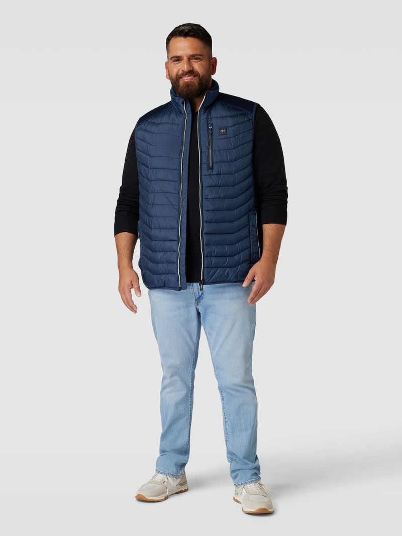 PLUS SIZE Steppweste mit Stehkragen in marineblau