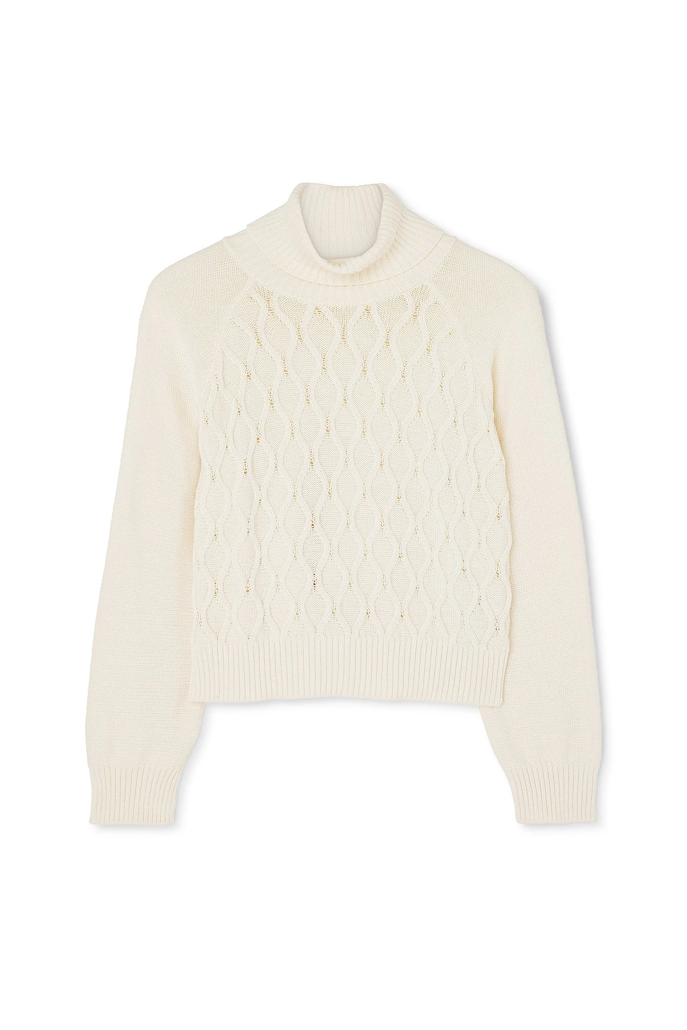 Strickpullover mit Rollkragen und Zopfmuster