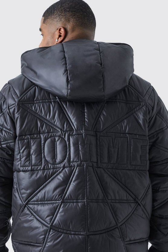 Plus Homme Steppjacke mit Kapuze