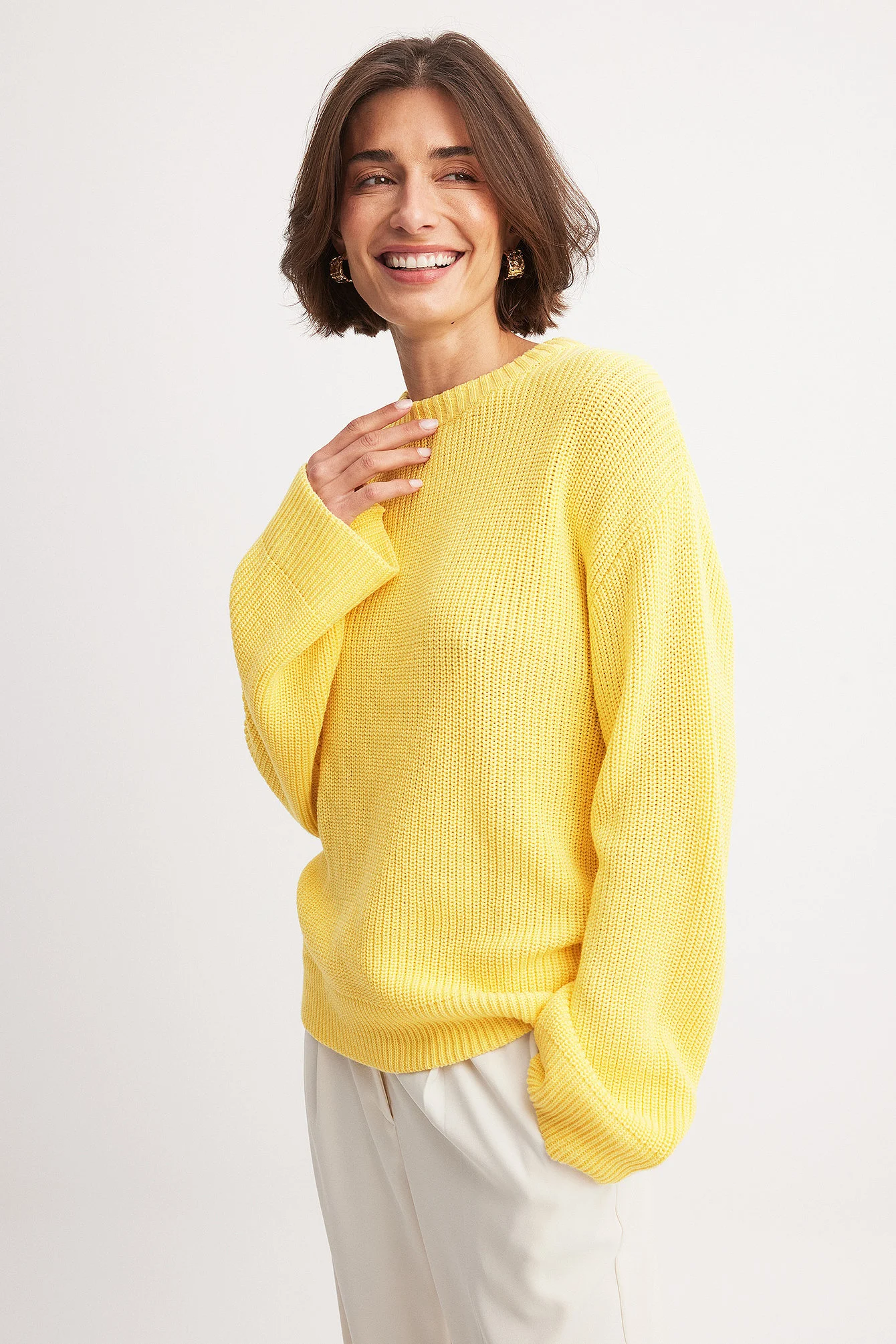 Strickpullover mit Rundhalsausschnitt