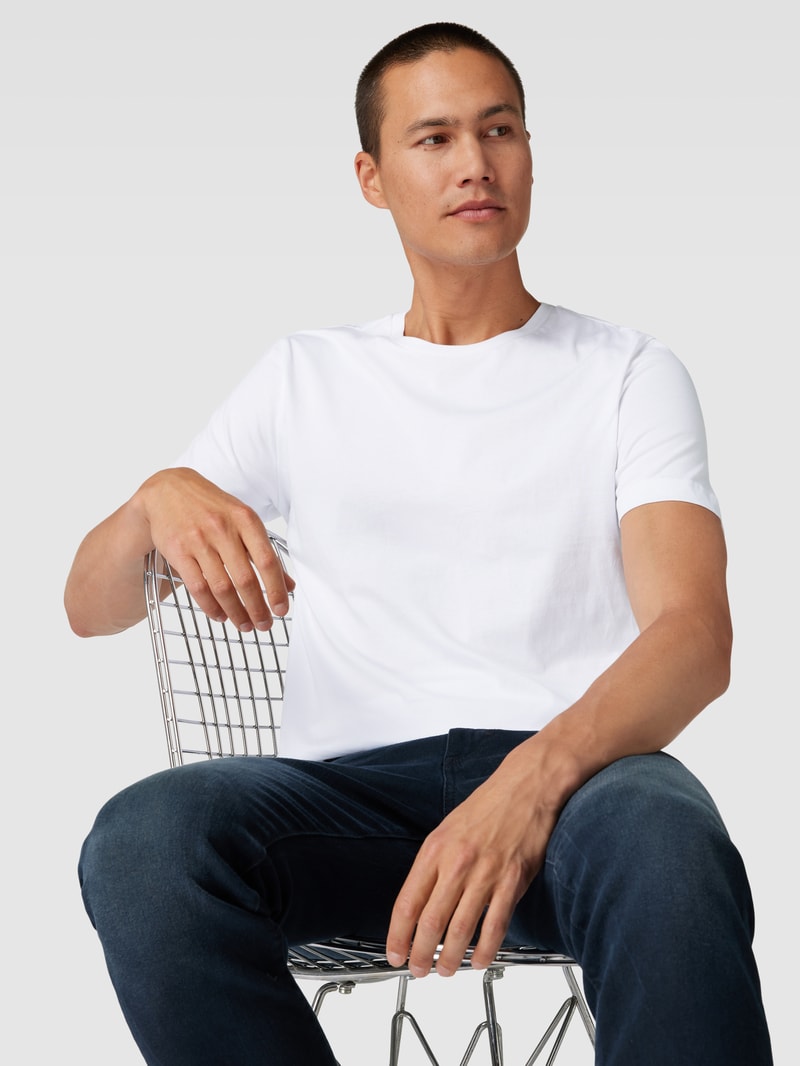 T-Shirt aus Baumwolle mit Rundhalsausschnitt in weiß