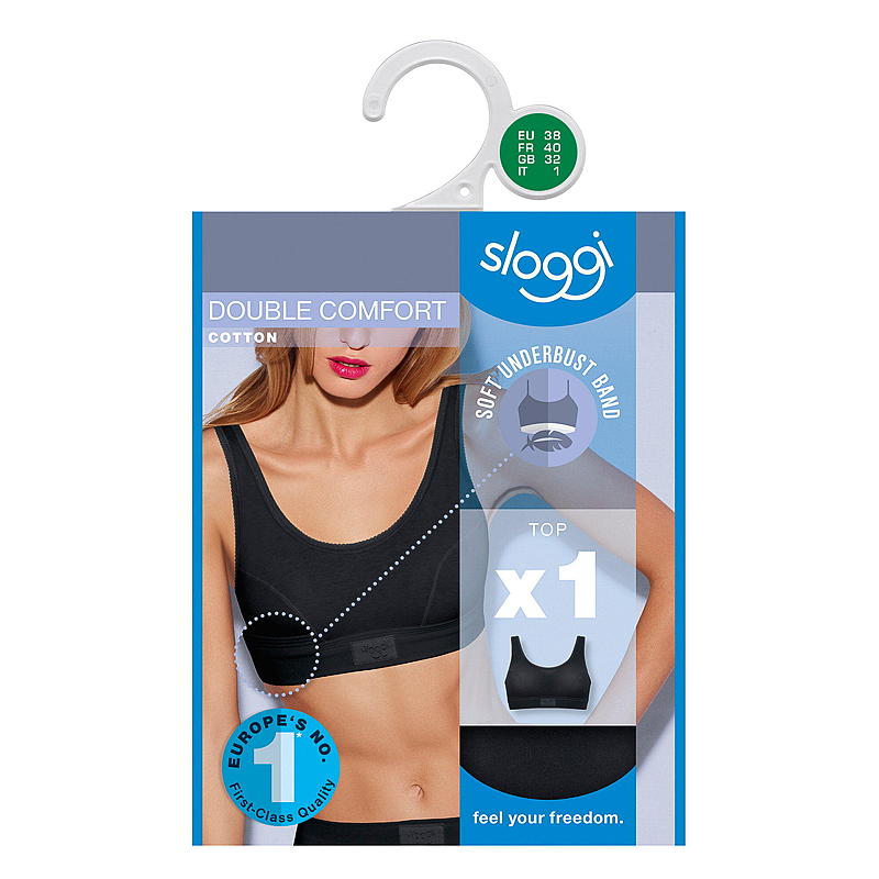 Sloggi Sloggi top str 46 sort, Double Comfort