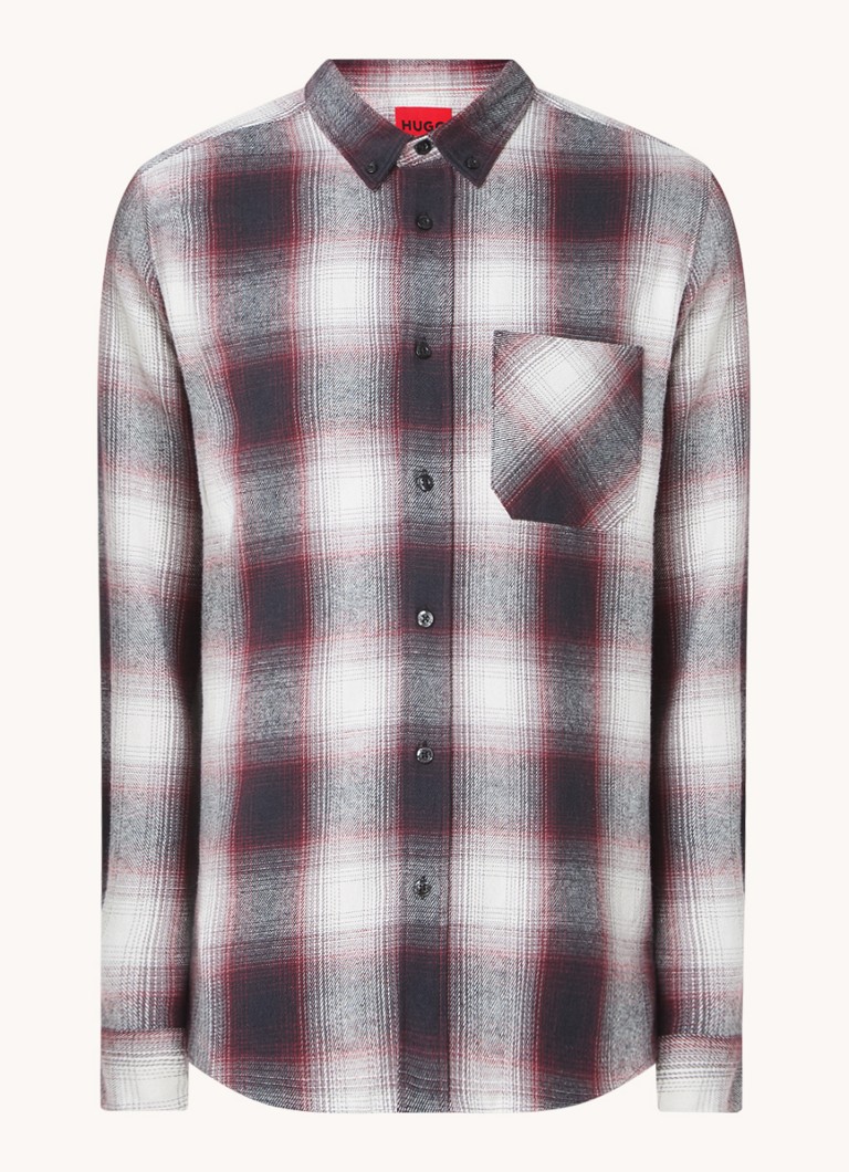 HUGO BOSS Ermann majica regular fit s karirastim dizajnom