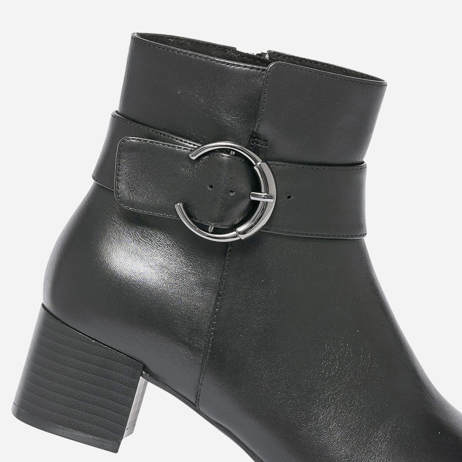 Boots CAPRICE noir en cuir avec bride