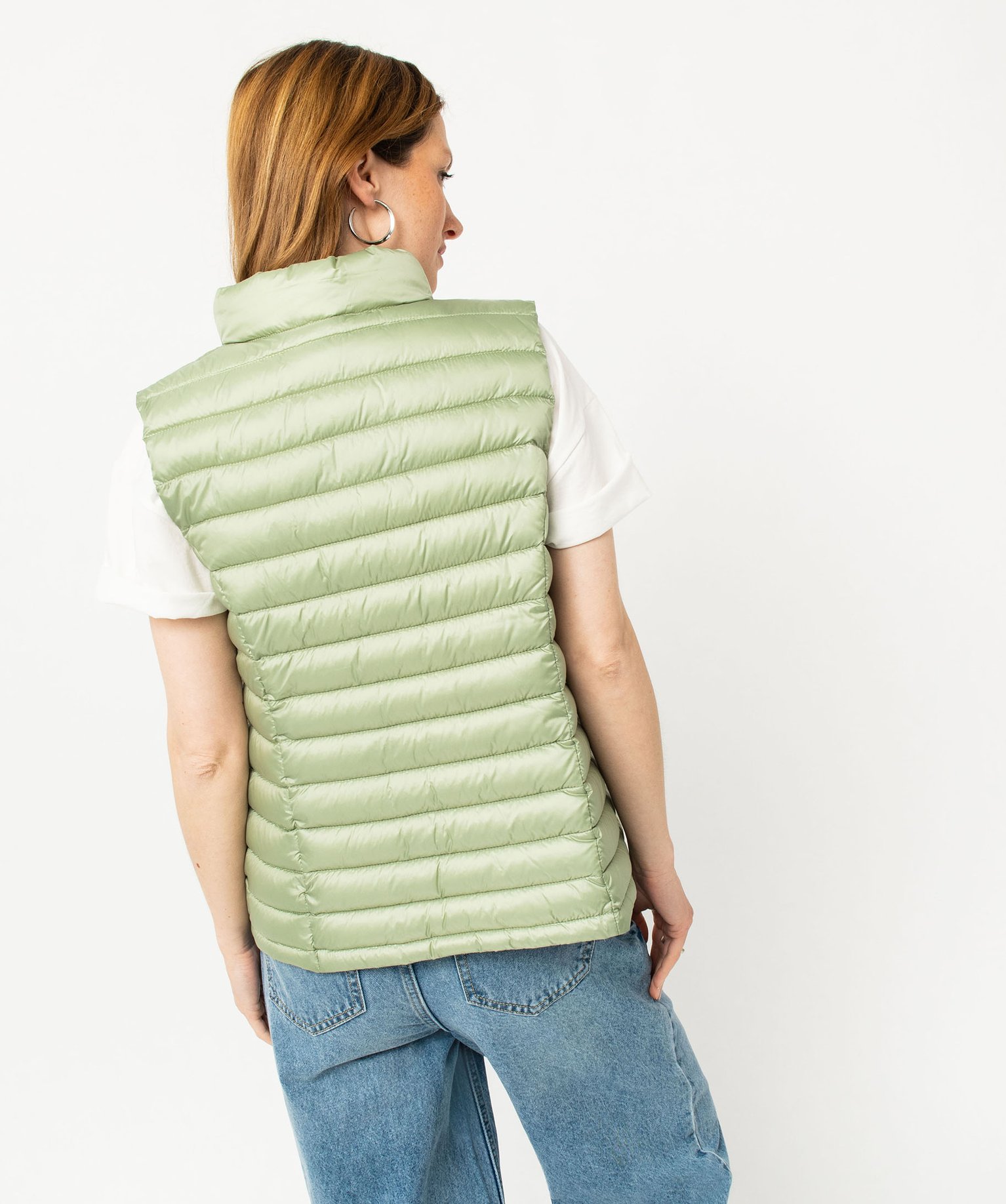 Doudoune sans manches avec col montant femme vert clair | GEMO