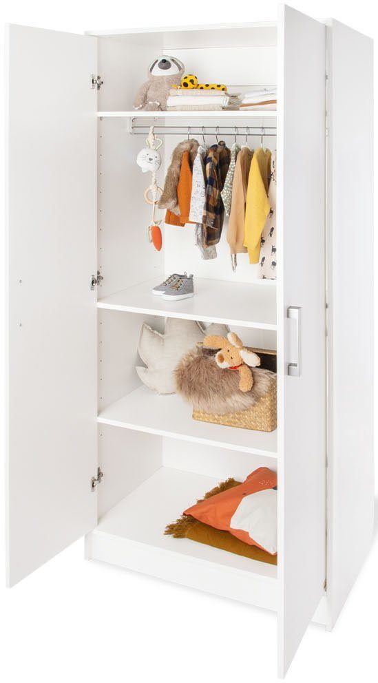 Pinolino® Babyzimmer-Komplettset Viktoria, (Set, 3-St., Kinderbett, Schrank 2-türig, Wickelkommode), zum Juniorzimmmer umbaubar
