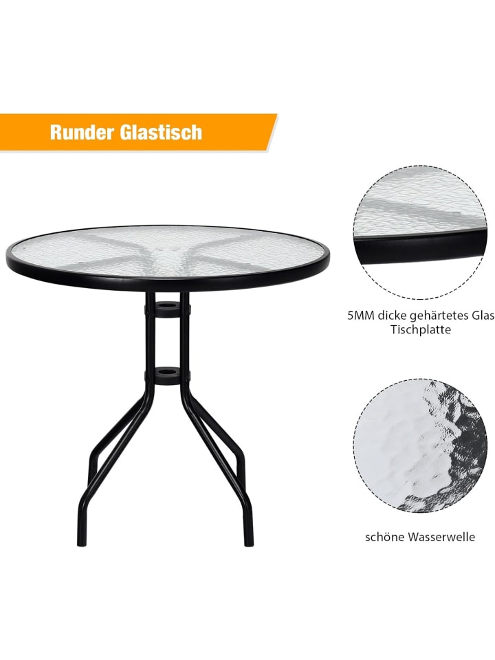 COSTWAY Gartentisch 70cm in Schwarz günstig kaufen onesize