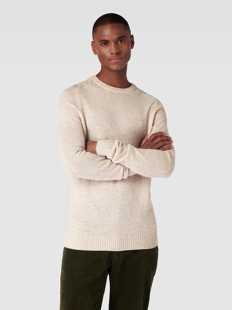 Strickpullover aus Lammwolle Modell 'TANGUY' in beige meliert