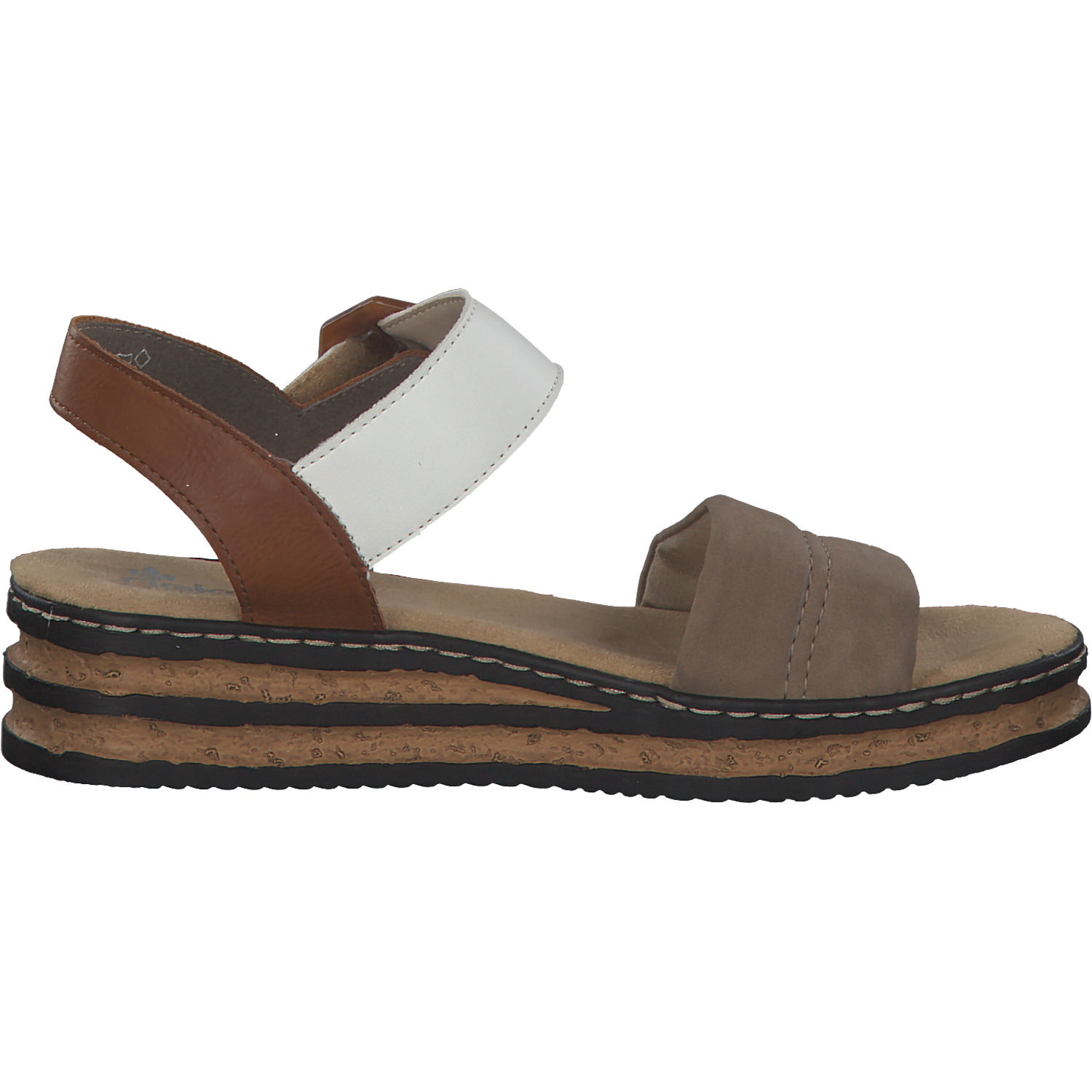Rieker 62964, Plateau-Sandaletten, Damen, camel/offwhite/beige-gold/caye