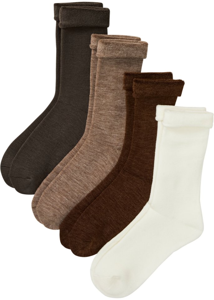 Thermo Socken (4er Pack) mit Umschlagbündchen und Innenfrottee