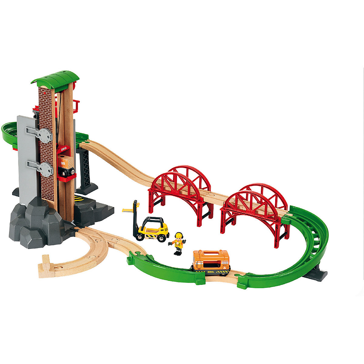 Großes Lagerhaus-Set mit Aufzug