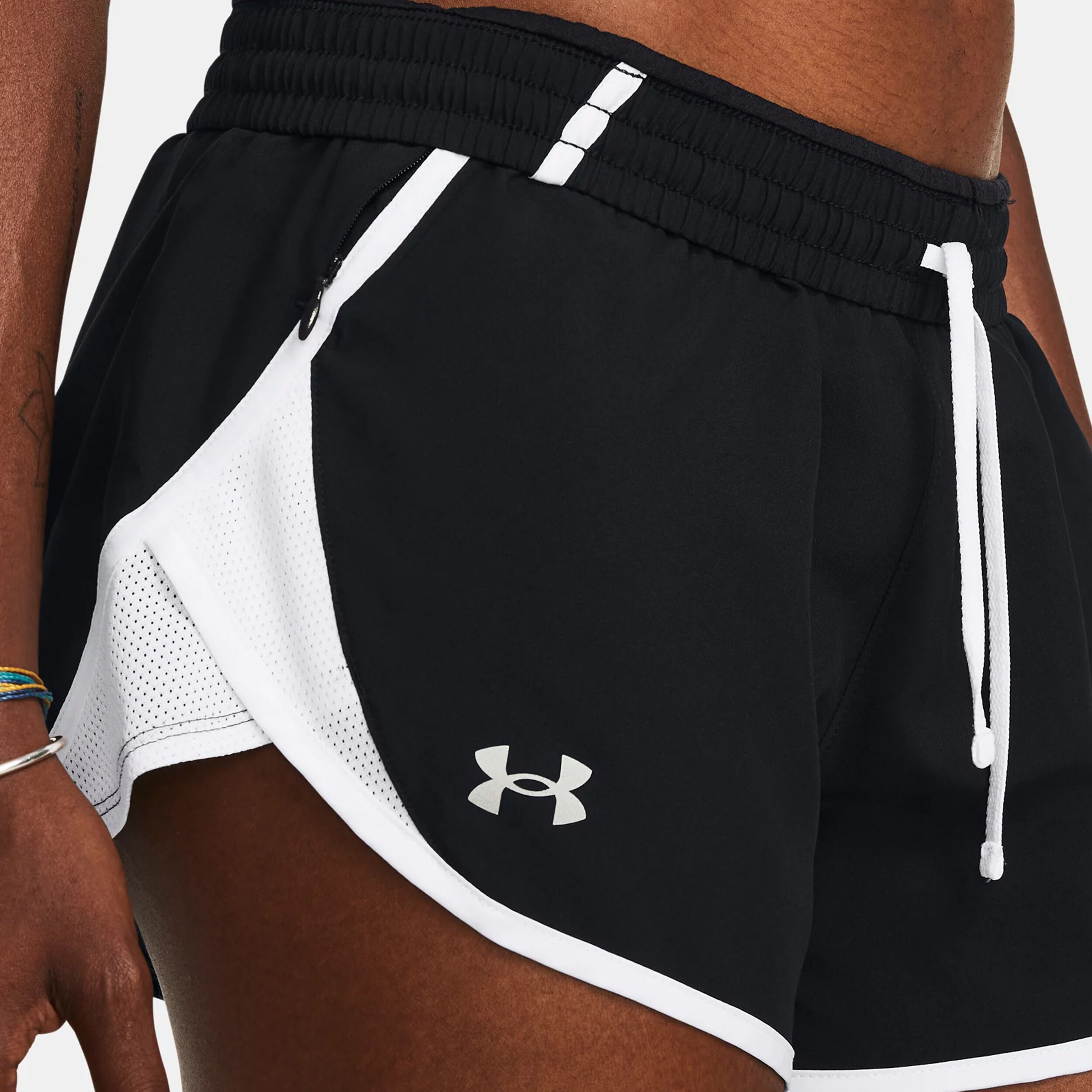 Fly By Shorts Damen - Schwarz, Weiß