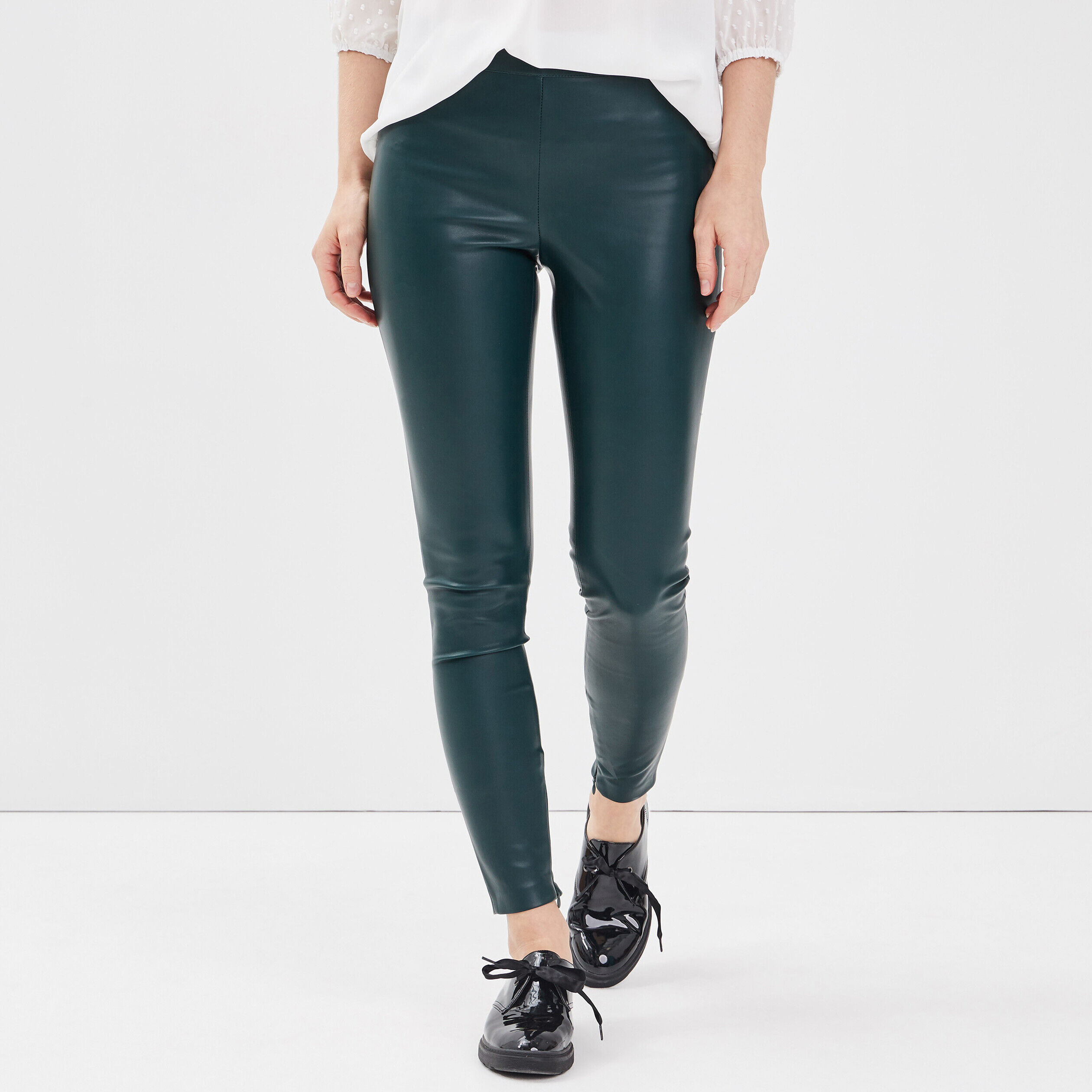 Legging similicuir vert kaki femme | Cache Cache