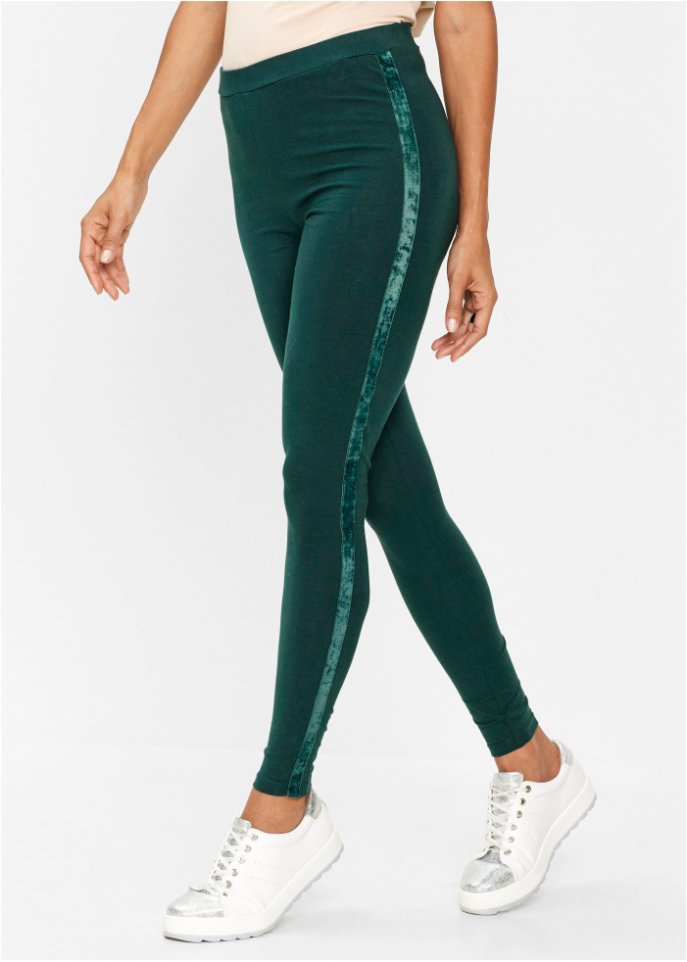 Leggings mit Samtstreifen