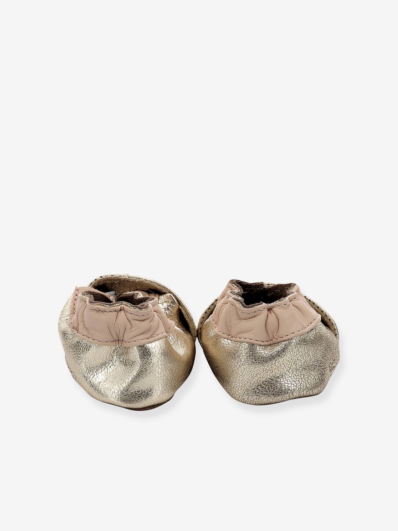 Robeez Baby Krabbelschuhe STAR STRIPE ROBEEZ, Hausschuhe - gold