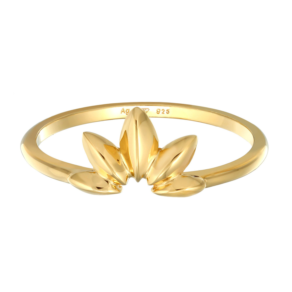 Elli Elli Bague Femmes forme feuille nature élégante en argent sterling 925 Bague