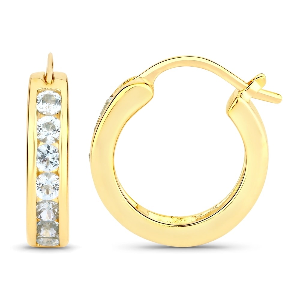 Rafaela Donata Boucles doreilles Argent sterling Topaz bleu en Or jaune Bijoux