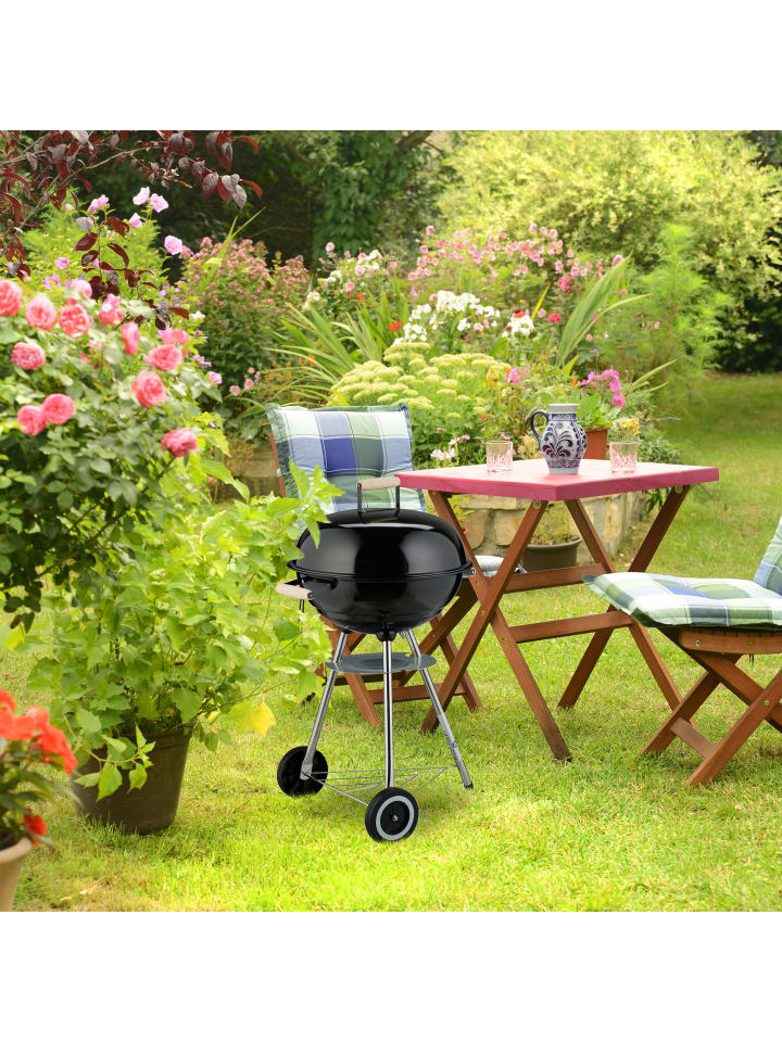 relaxdays Kugelgrill in Schwarz - Ø 44 cm günstig kaufen onesize