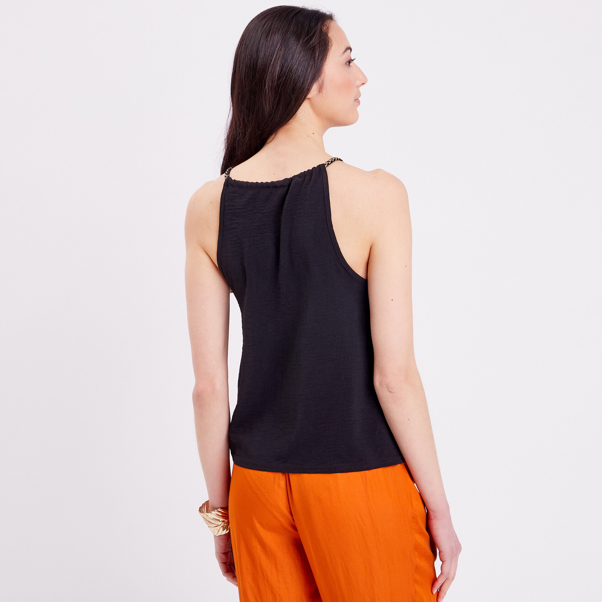 Blouse bretelles fines noir femme | Cache Cache