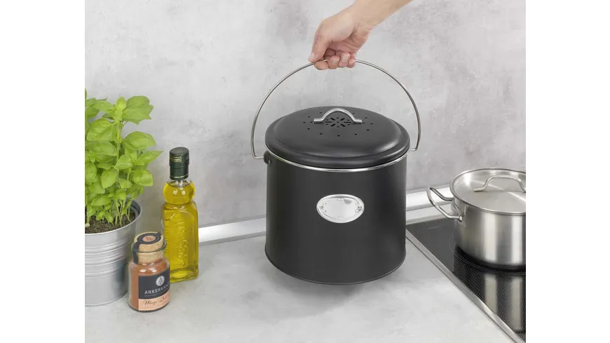 WENKO Komposteimer Nero 6l schwarz, silber