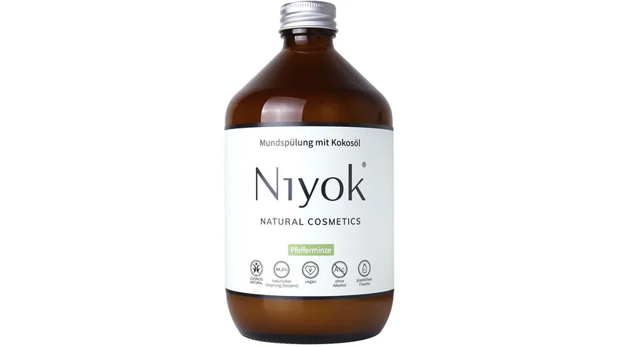 Niyok Mundspülung mit Kokosöl - Pfefferminze 500 ml