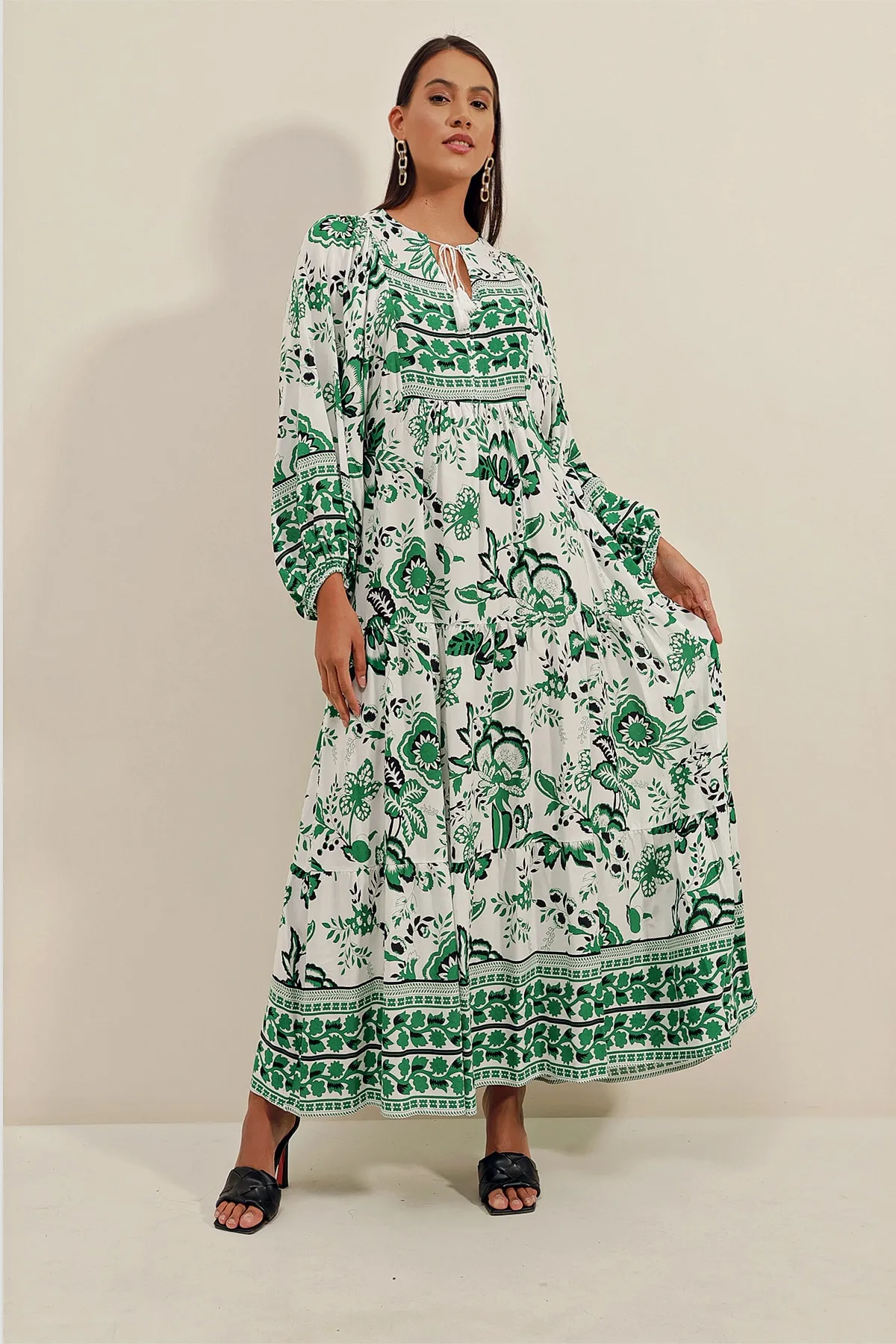 Bigdart  2420 Kleid mit Fledermausärmeln – E.grün