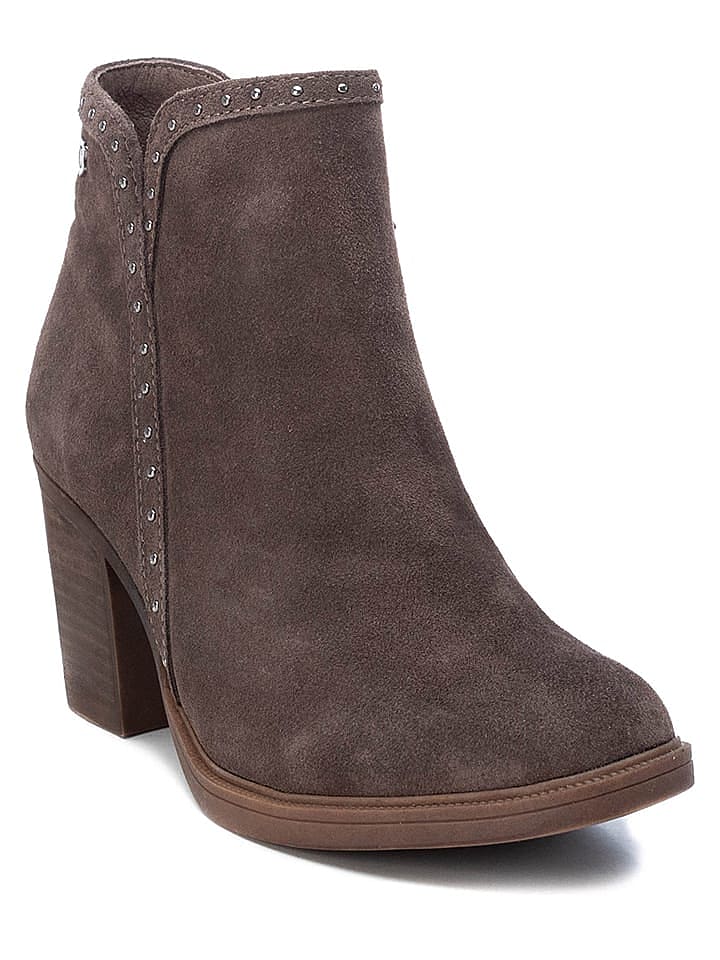 CARMELA Leder-Ankle-Boots in Taupe günstig kaufen 39