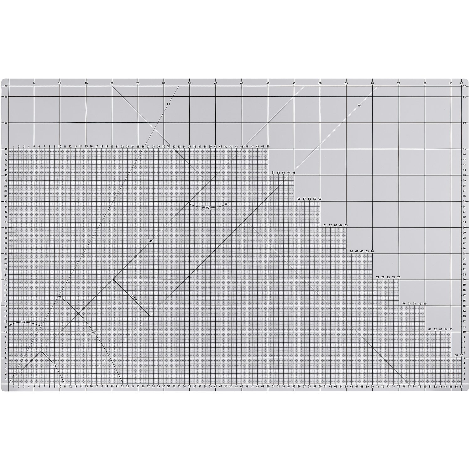 buttinette Profi-Schneidematte, 90 x 60 cm, blau/grau