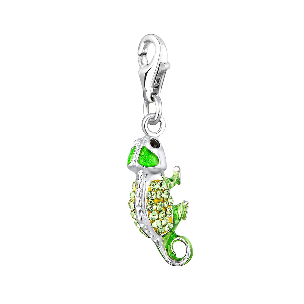 Nenalina Nenalina Amulette Femmes pendentif caméléon avec cristaux en argent sterling 925 Pendentif
