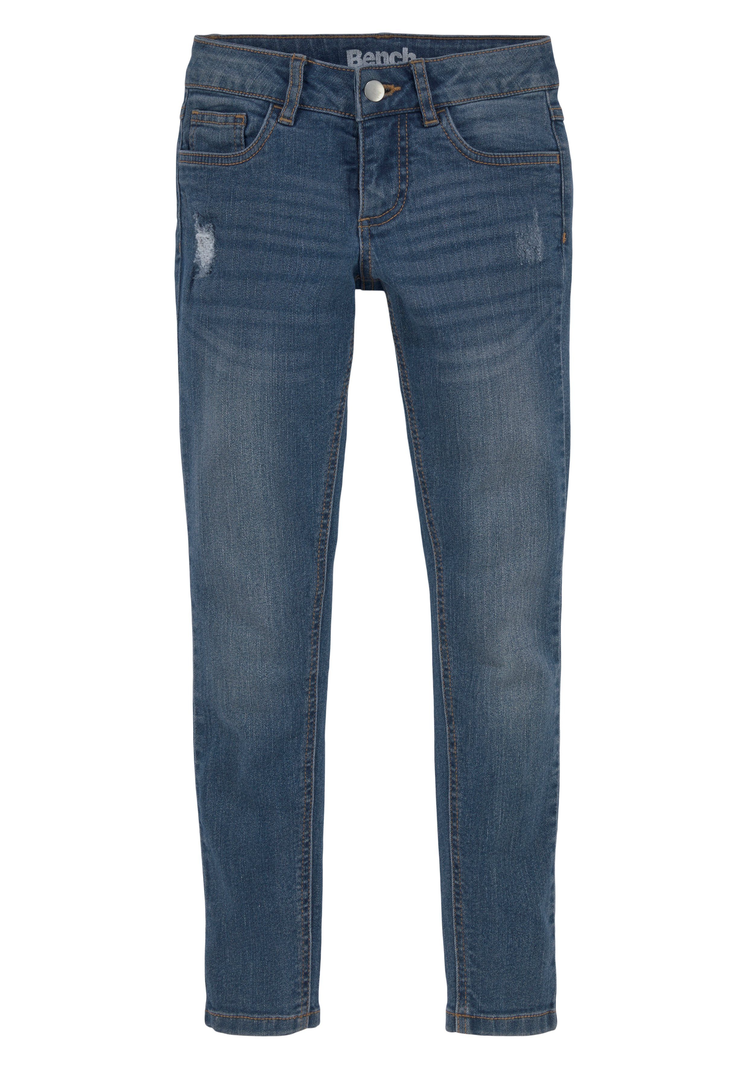 Bench. Stretch-Jeans mit dezenten Abriebeffekten in Super Skinny