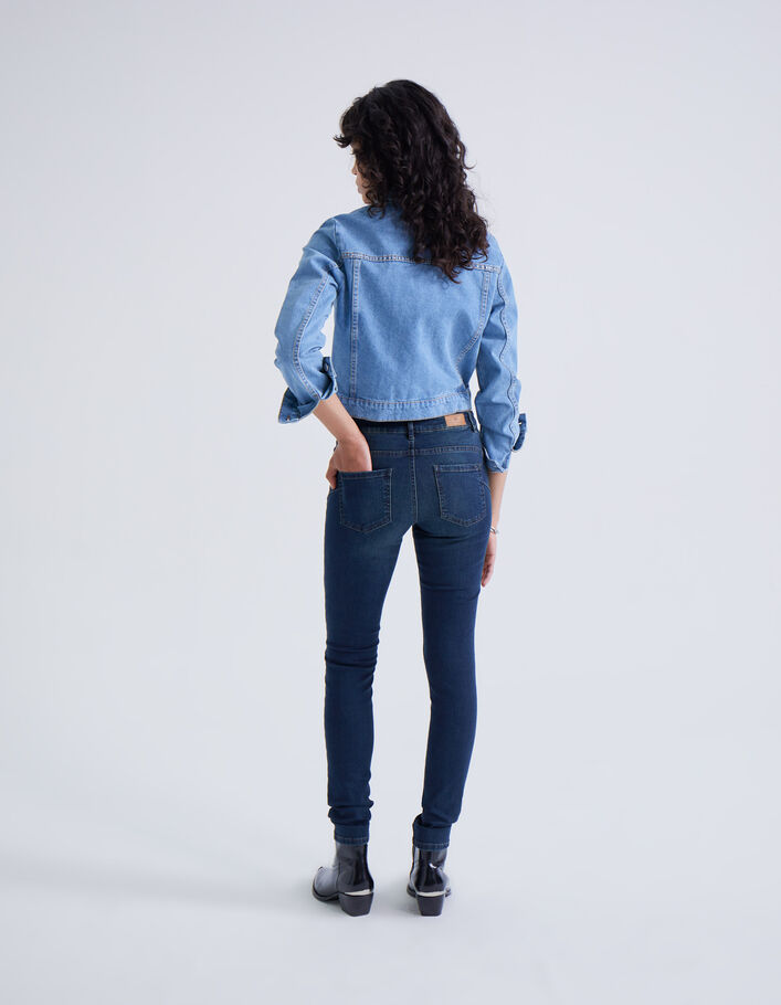 Jean slim bleu taille mi haute coupe sculpt up femme