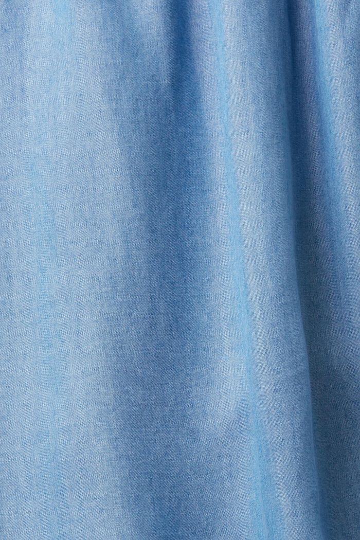 Gesmoktes Schlauchkleid in Denimoptik