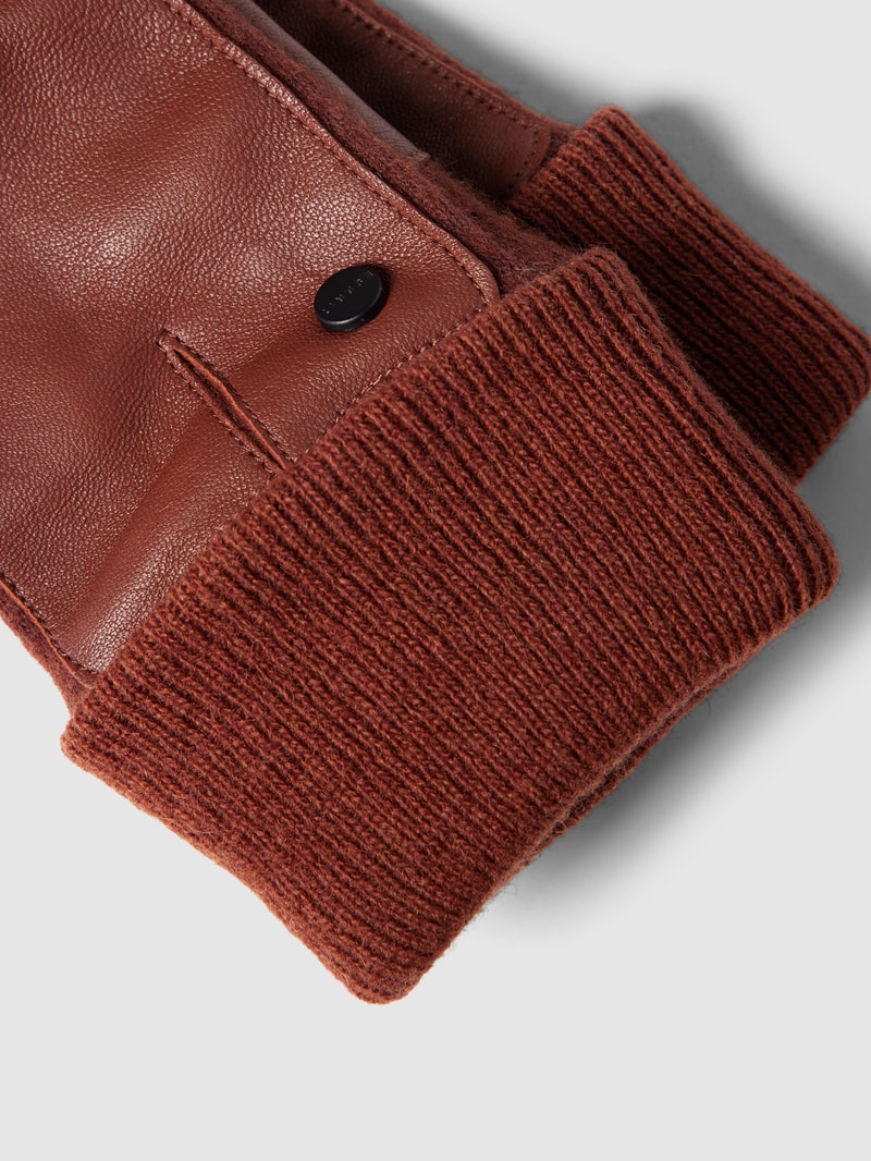 Touchscreen-Handschuhe mit Lederbesatz Modell 'Sport Nappa Glove' in hellbraun