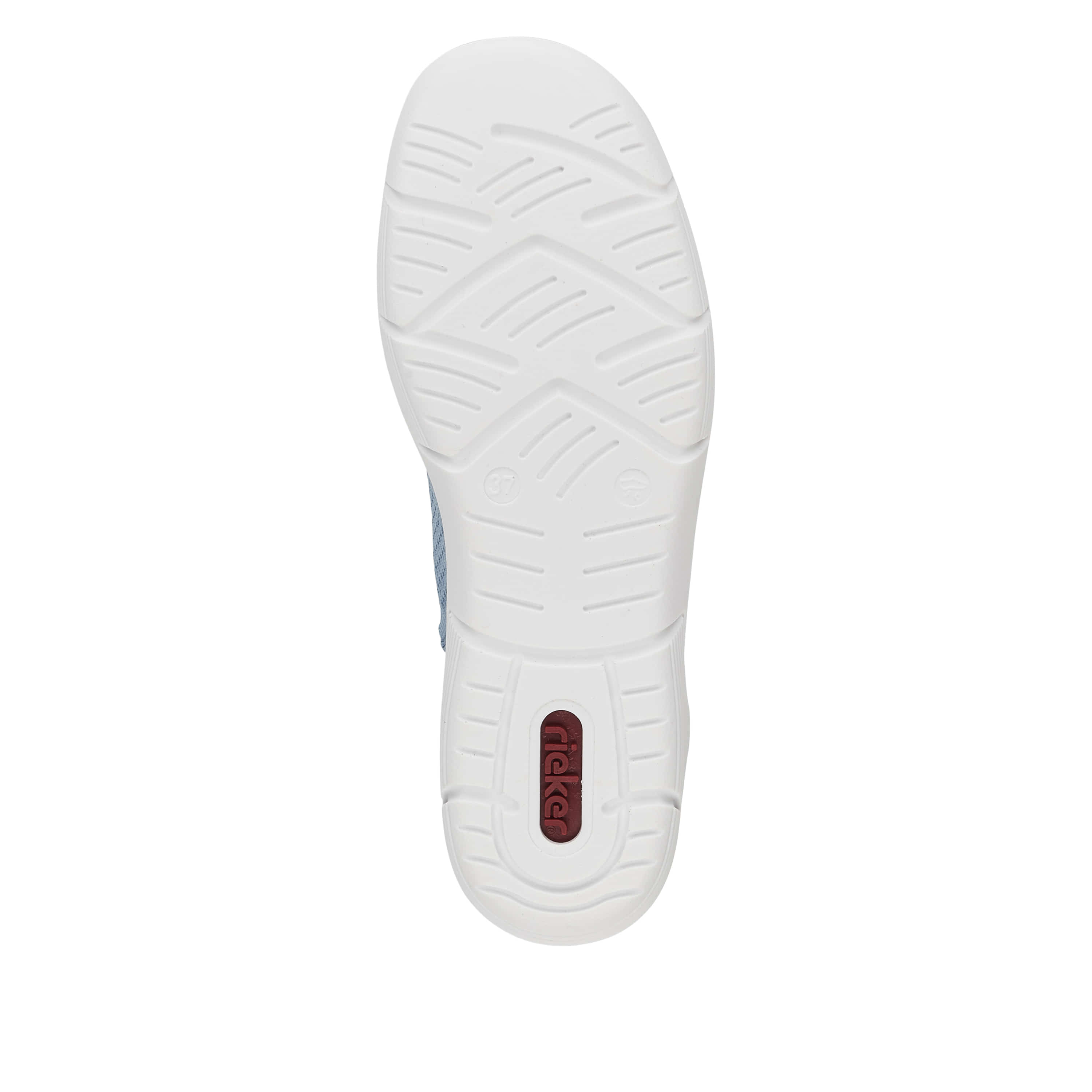 Rieker Damen Slipper himmelblau-reinweiß