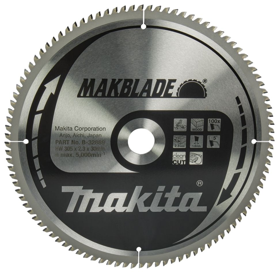Makita Tillbehör B-32889 HM Sågblad Trä 305 x 30 x 100T