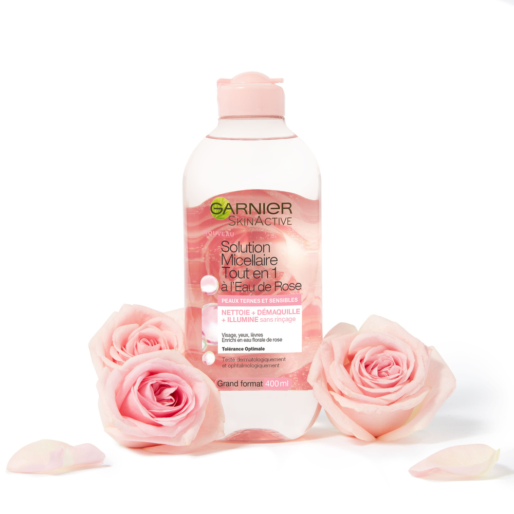 garnier SkinActive Eau Micellaire illuminatrice à l'Eau deRose pour tous types de peaux