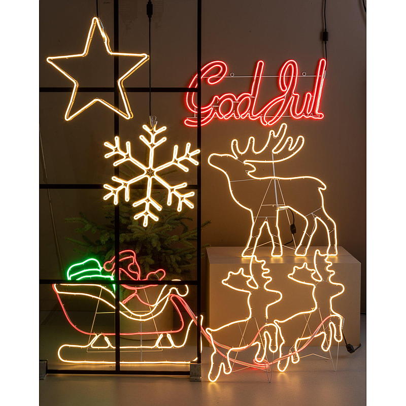 Light IT Lysskilt God jul 95x43 cm, rød