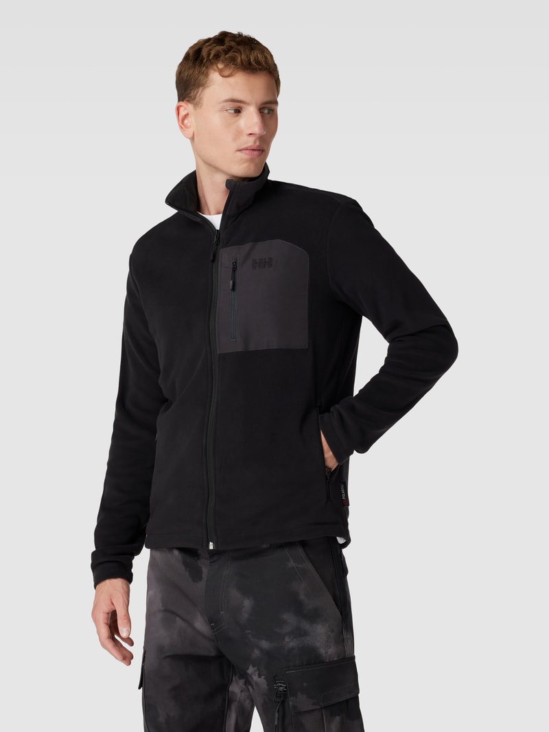 Fleecejacke mit Stehkragen Modell 'DAYBREAKER' in schwarz