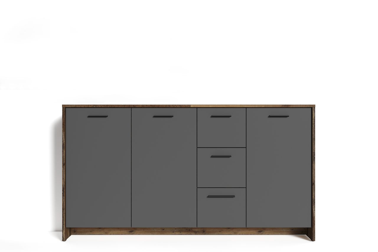byLiving BEN Sideboard, Breite 153 cm, Old-Wood-Optik, anthrazit
