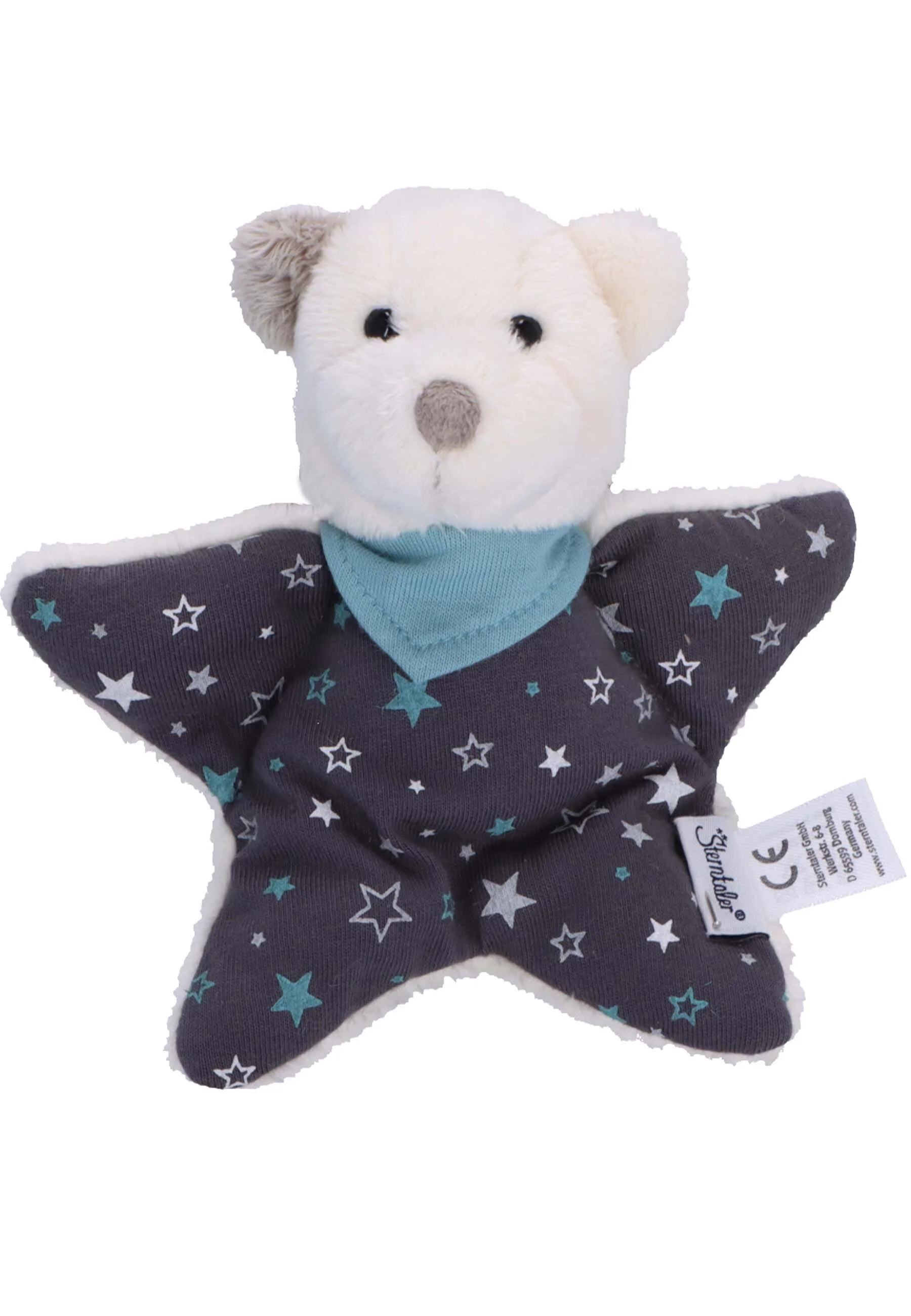 Mini-Spieltier Eisbär Elia mit Rassel, Eisengrau