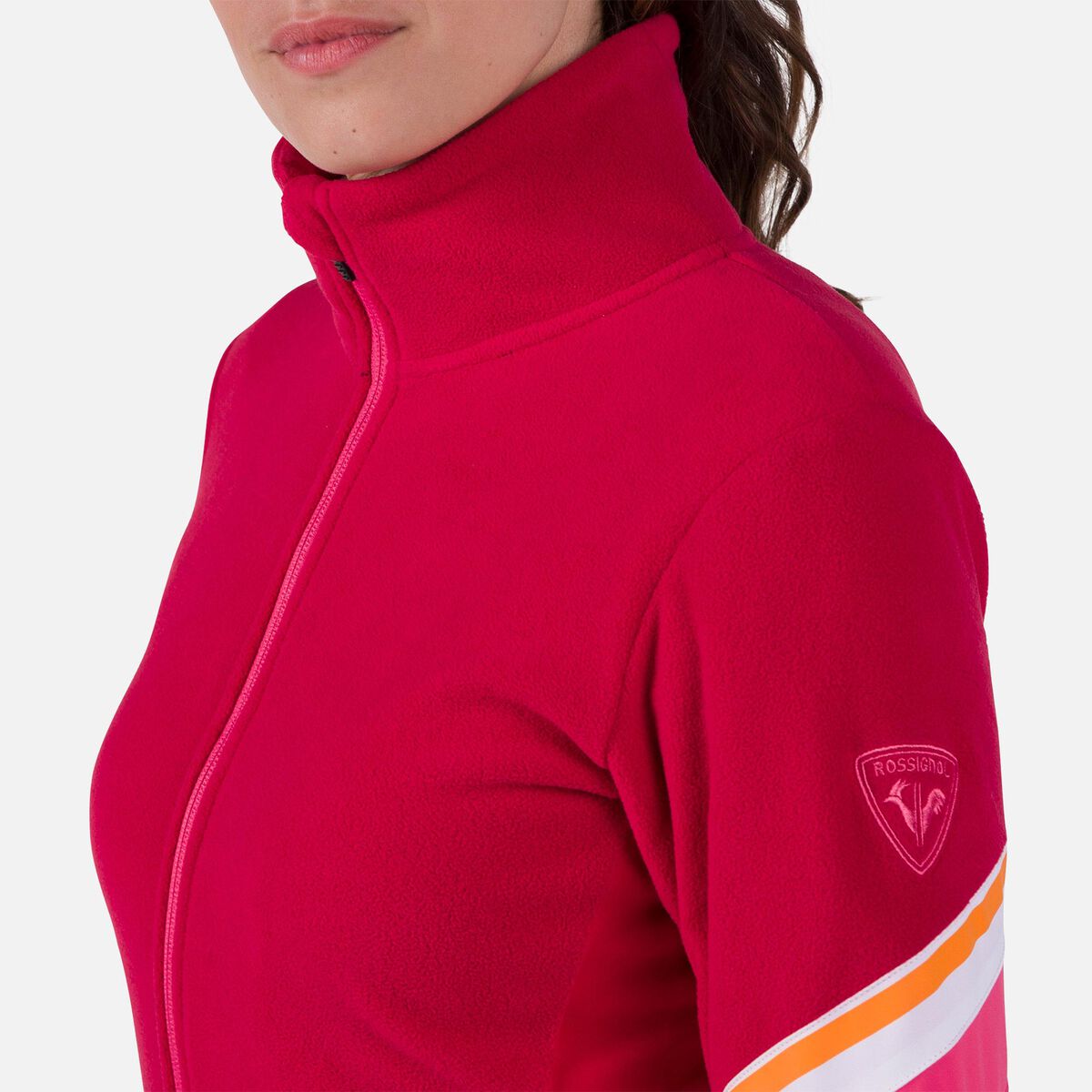 Damenfleecejacke mit durchgehendem Reißverschluss Strawpile