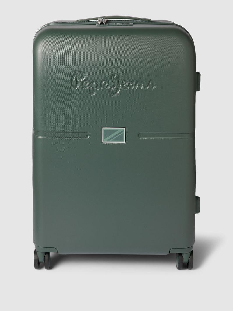 Hardcase Trolley mit Label-Detail in olivgrün