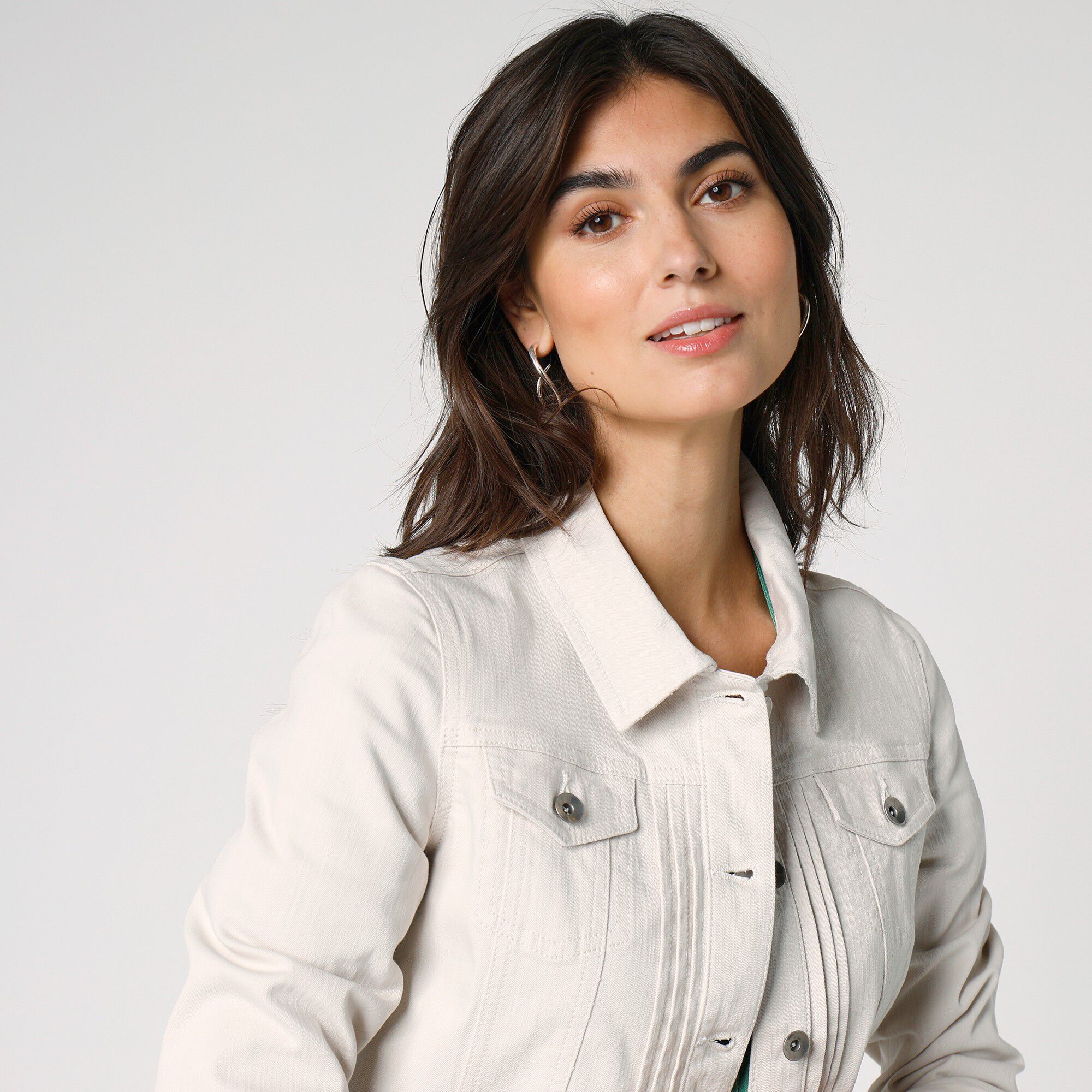 Veste boutonnée plis fantaisie