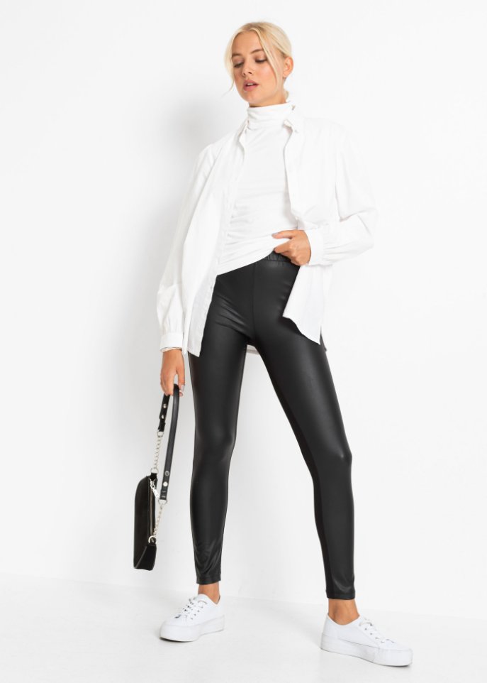 Lederimitat-Leggings mit nachhaltiger Viskose