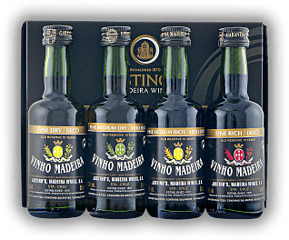 Justino's Mini-Set 4x0,05 Liter Madeira 10 Years gold (Fine Dry, Fine Medium Dry, Fine Medium Rich, Fine Rich) Justino's Mini-Set 4x0,05 Liter Madeira 10 Years gold (Fine Dry, Fine Medium Dry, Fine Medium Rich, Fine Rich)  Alter 10 J. - 0,2	 Liter -
